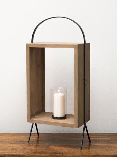 Wooden lantern rounded handle