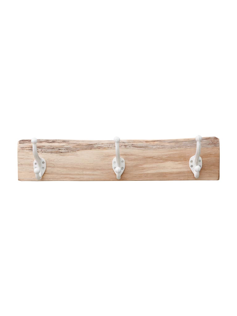 Wall coat rack 3 white hooks - 2