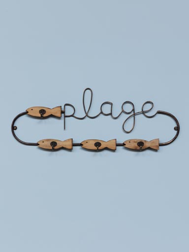 Wall coat rack 4 hooks Plage