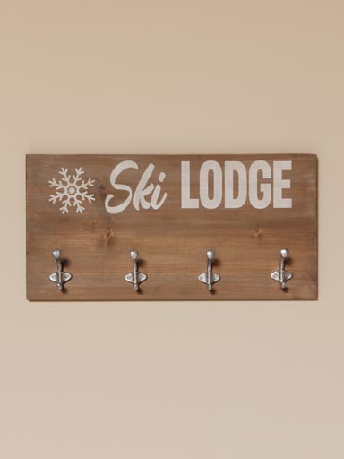 Wall coat rack 4 hooks Ski Lodge