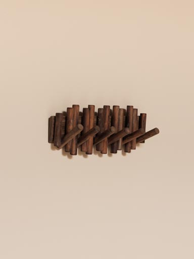 Wall coat rack 6 hooks Country