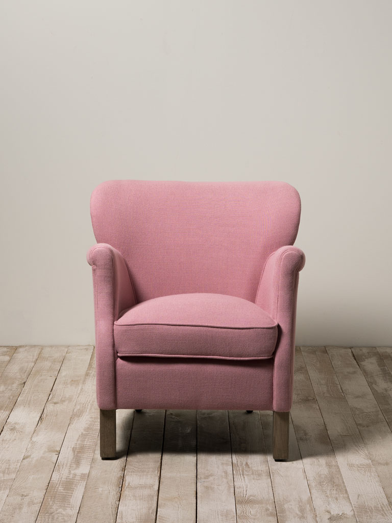 Amrchair pink linen Turner - 3