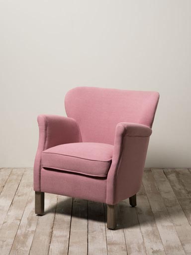 Fauteuil Turner lin rose