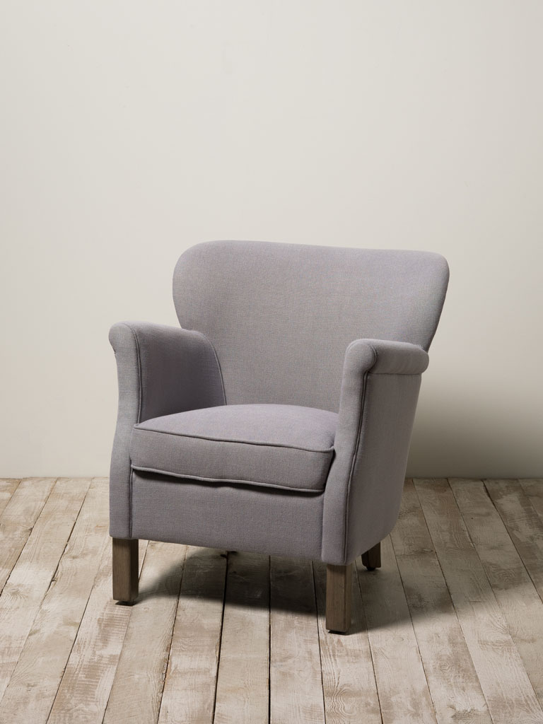 Armchair grey linen Turner - 1