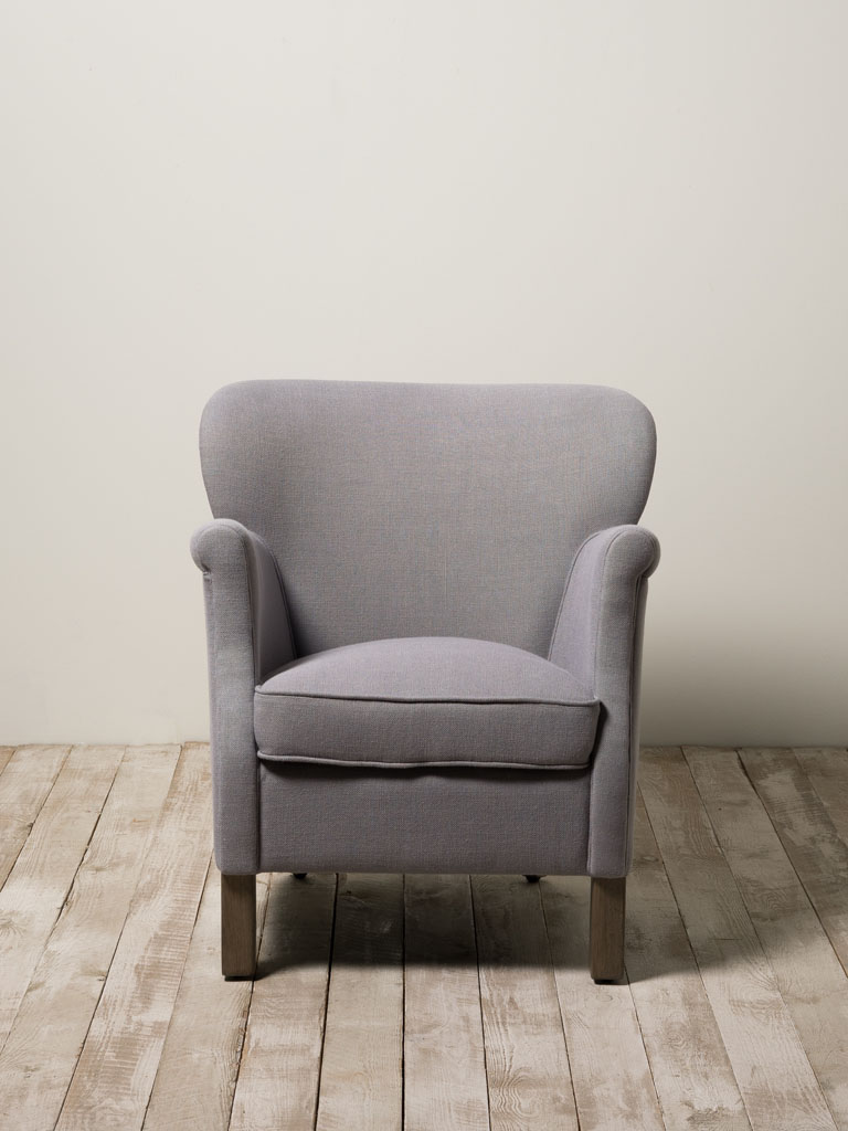 Fauteuil lin gris Turner - 3