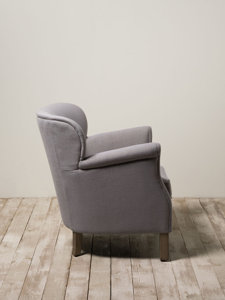 Fauteuil lin gris Turner - 5