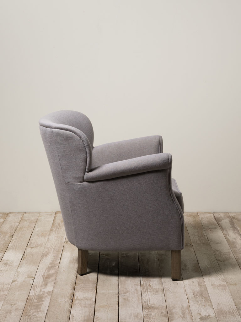 Armchair grey linen Turner - 5