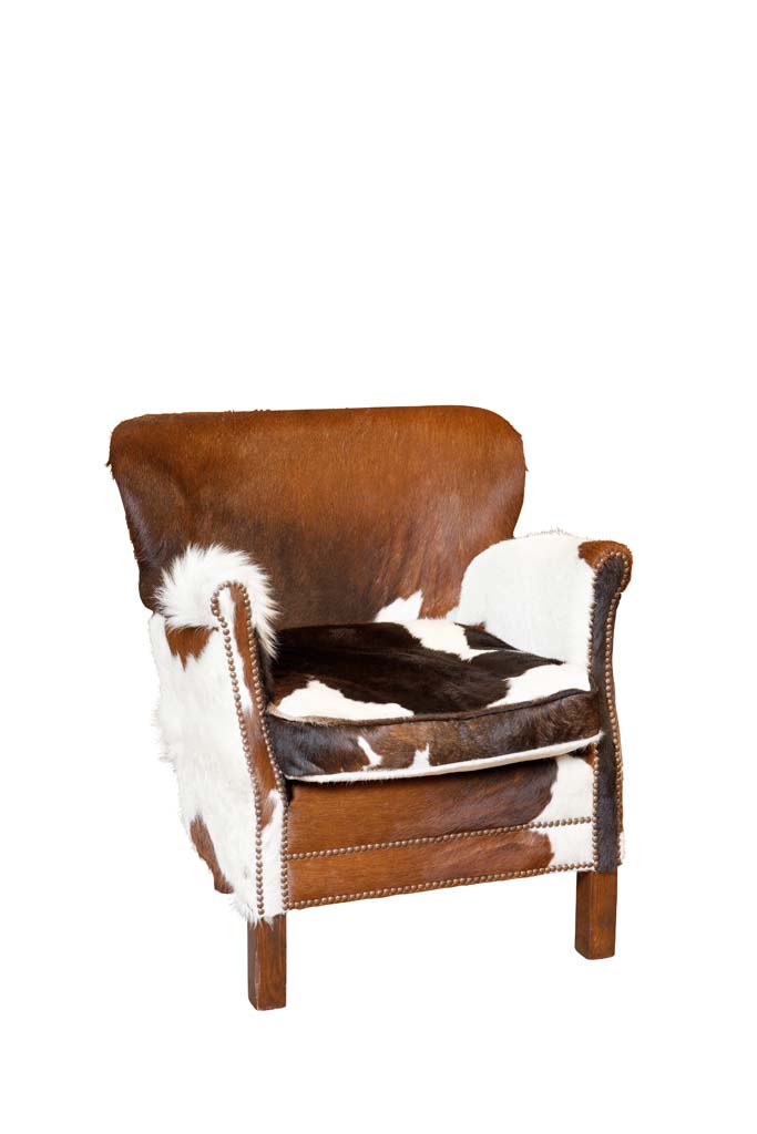 Armchair Cowhide Turner (black) - 2