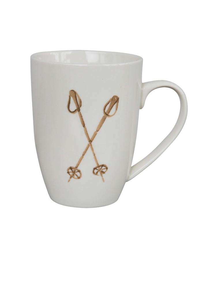 Mug vieux bâtons de skis 