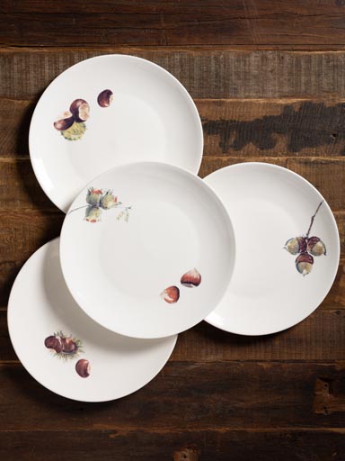 S/4 dinner plates Autumn fruits - AF CAROUGE