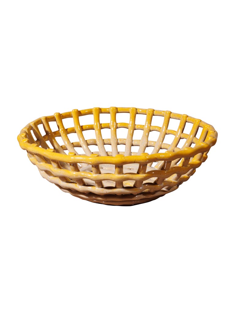 Yellow ceramic basket Josette - 2