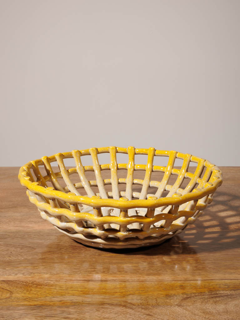 Yellow ceramic basket Josette - 1