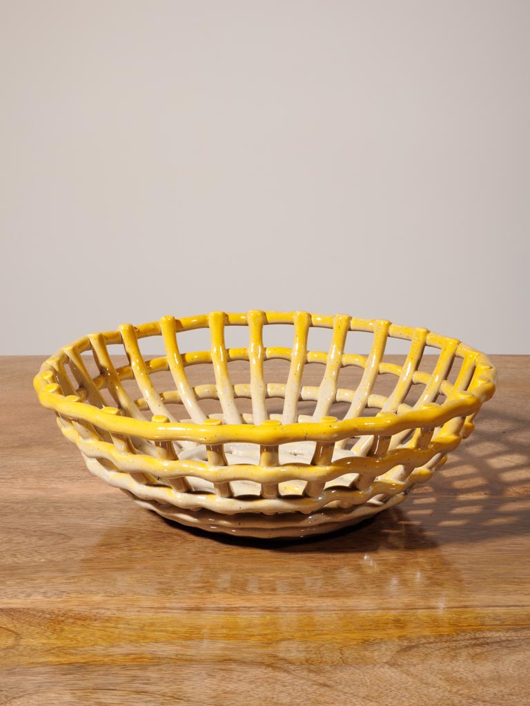 Yellow ceramic basket Josette - 3