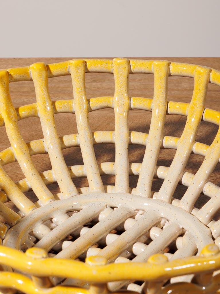 Yellow ceramic basket Josette - 5