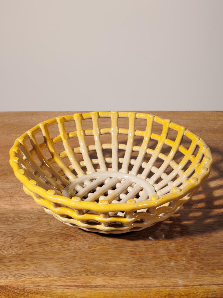Yellow ceramic basket Josette - 4
