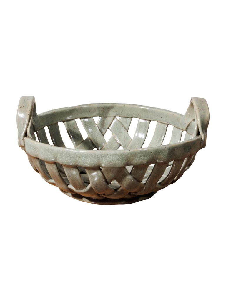 Green round ceramic basket Josette - 2