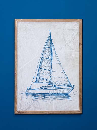 Frame with blue boat