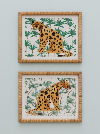 S/2 leopard wall arts