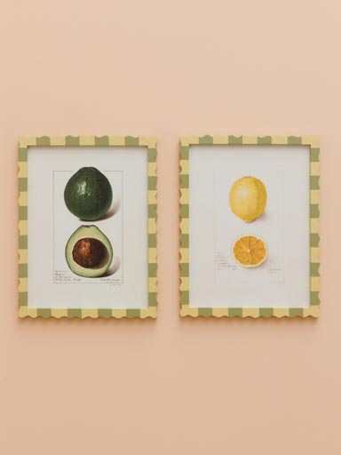 S/2 cadres ondulés avocat & citron