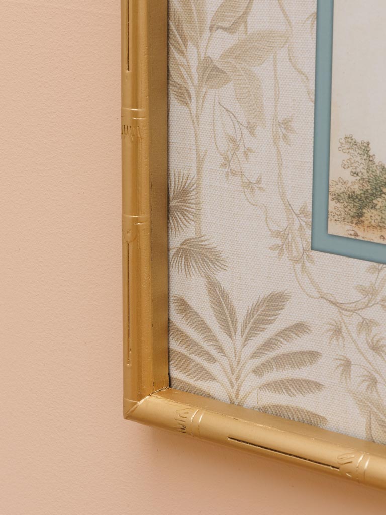 Parrot frame with golden bamboo style edge - 4
