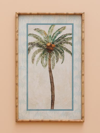Palm tree frame with bamboo style edge