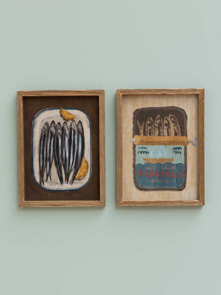 S/2 cadres Sardines Vintage - 1