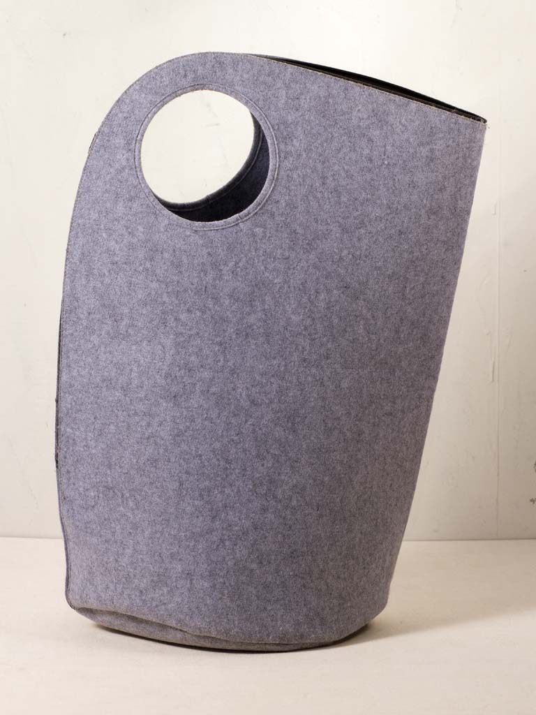 Clear grey felt bag w/ hole handle. - 1