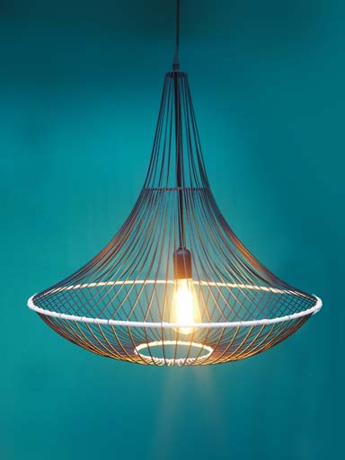 Hanging lamp black metal Evora