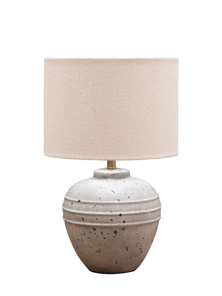 Grey table lamp black speckled details - 2