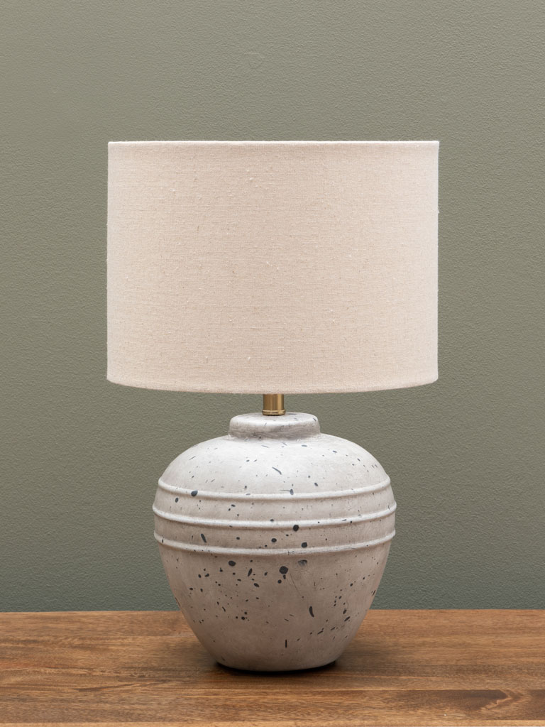 Grey table lamp black speckled details - 1