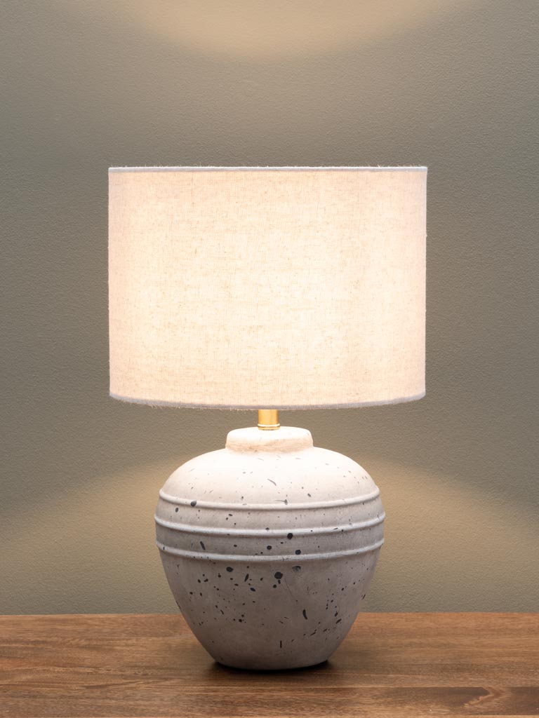Grey table lamp black speckled details - 3