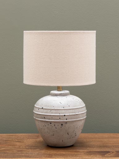 Grey table lamp black speckled details