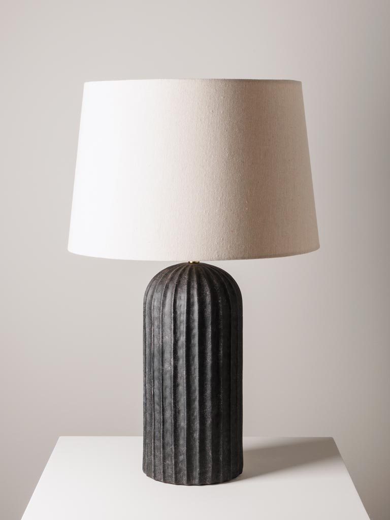 Black stripped table lamp Hilde - 1