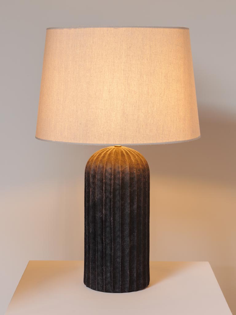 Black stripped table lamp Hilde - 4