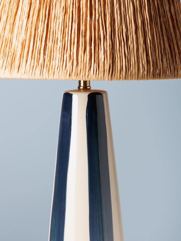 High blue stripes table lamp Antibes - 3