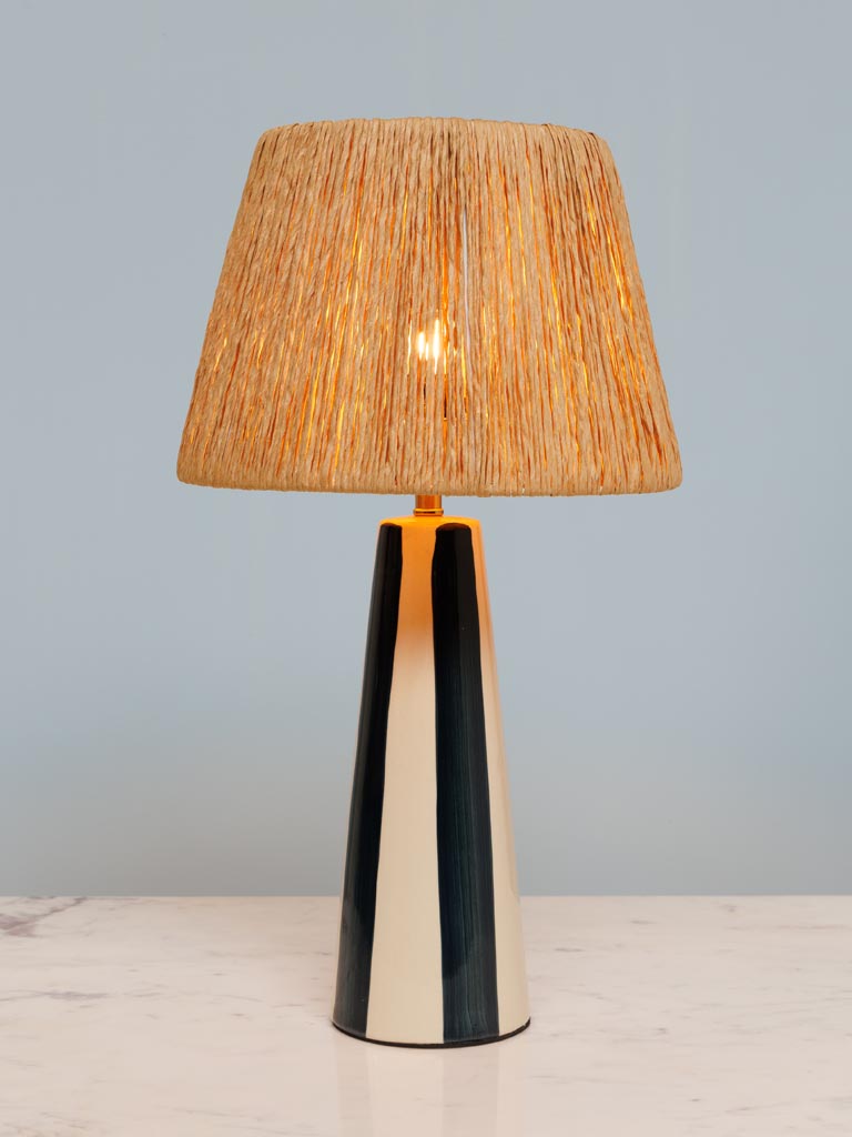 High blue stripes table lamp Antibes - 4