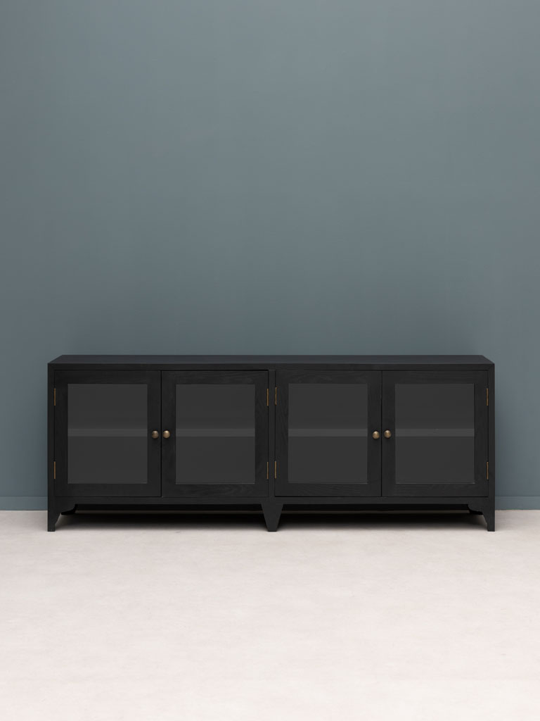 Buffet bas 4 portes patine noire - 1