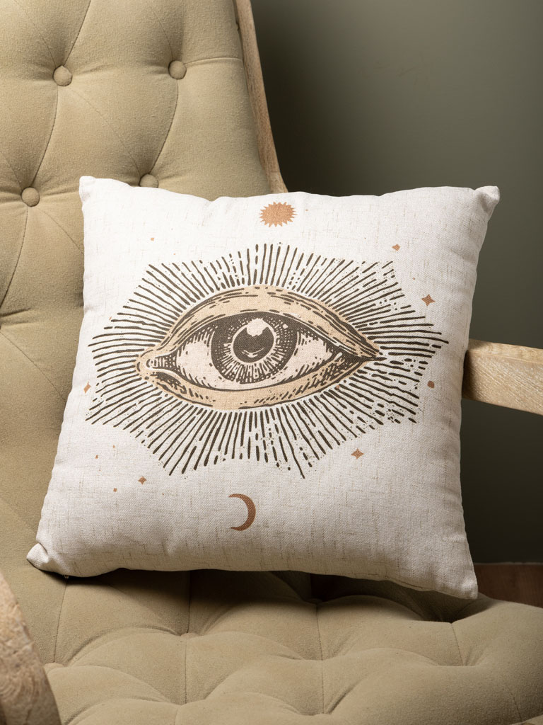 Beige cushion with eye Mystic - 1