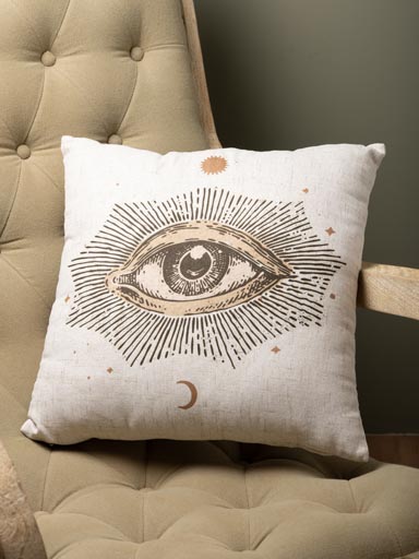 Beige cushion with eye Mystic