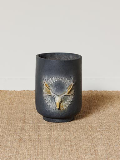 Grand cache pot Cerf magnésie