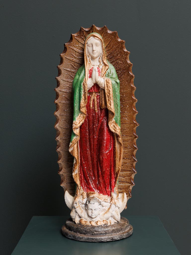 Green and red Virgin Maria statue Halo - 1