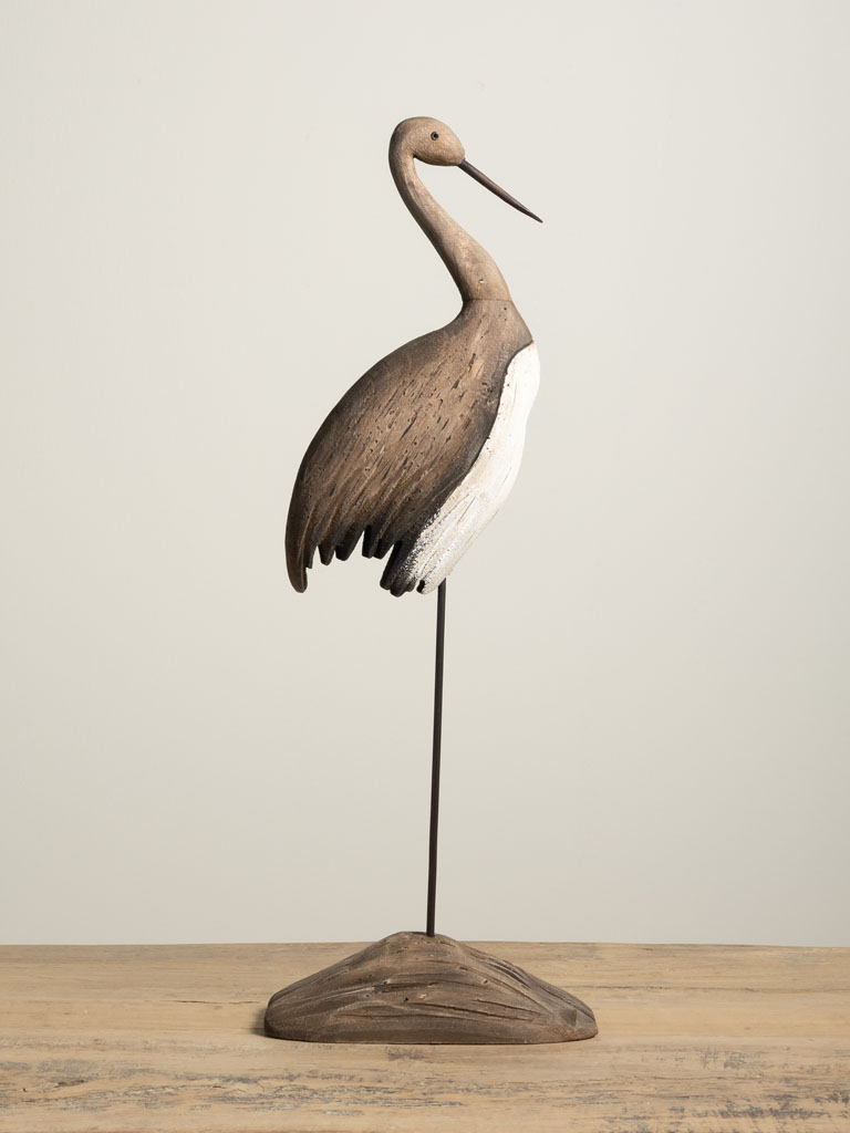 Wadin bird on wooden stand - 1