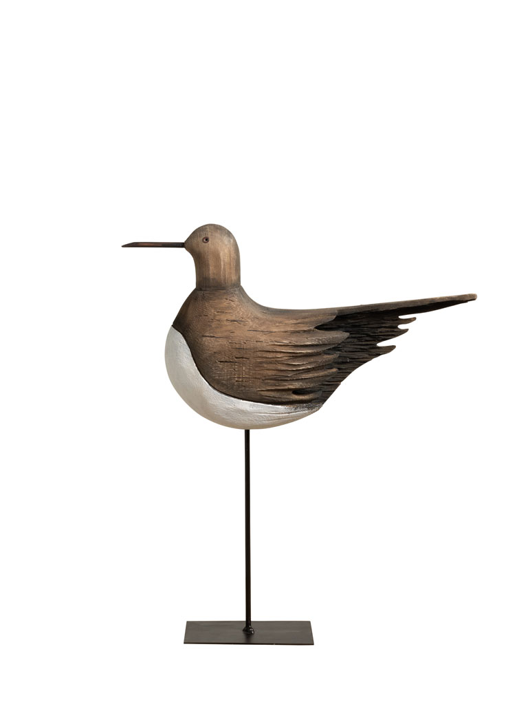 Brown bird on iron base - 2