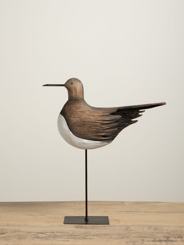 Brown bird on iron base - 1