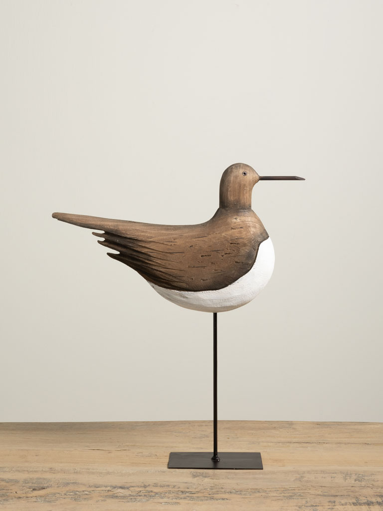 Brown bird on iron base - 3
