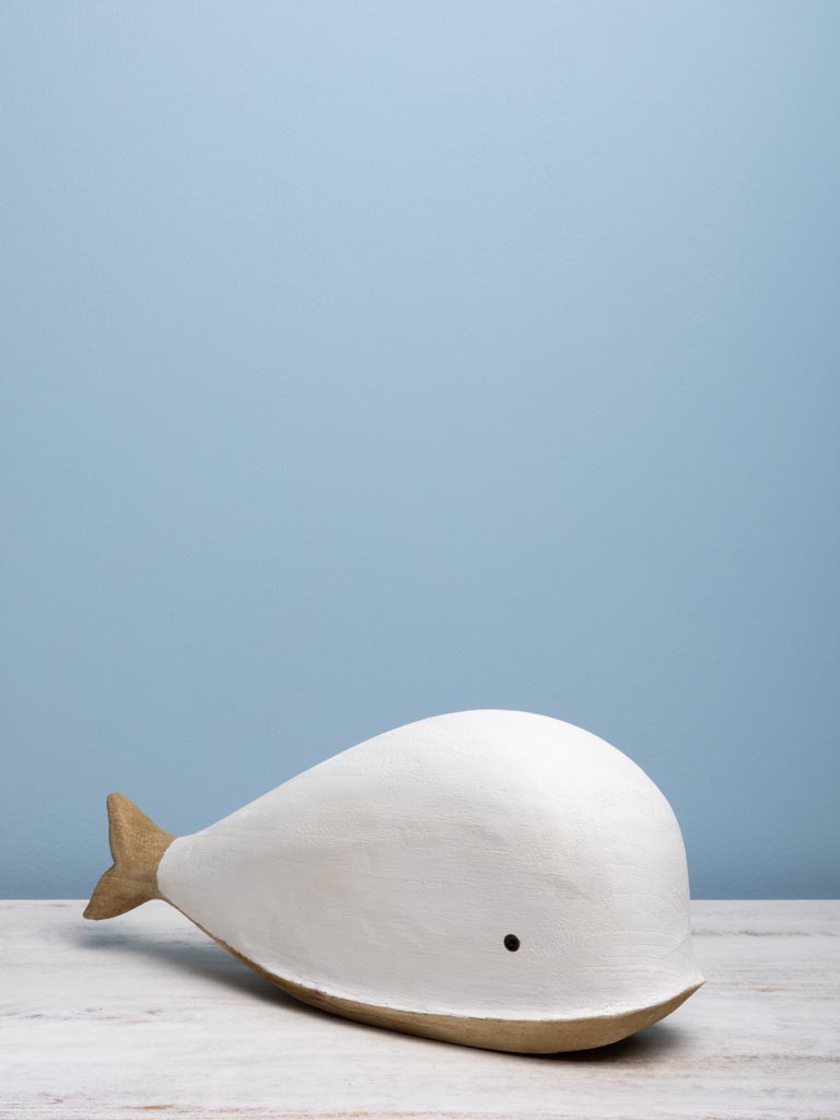 Large whale white & natural wood - 3