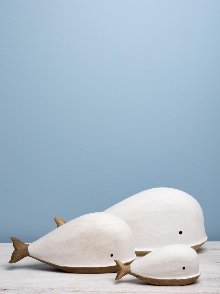 Large whale white & natural wood - 4