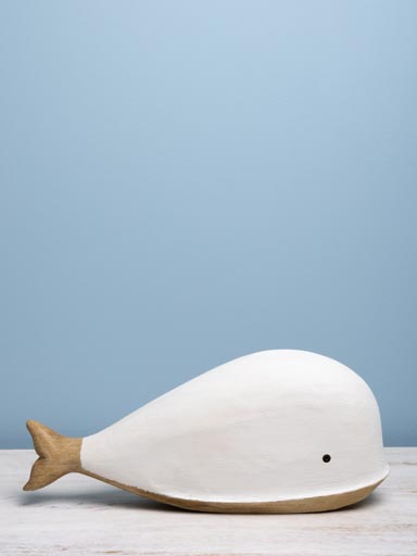 Large whale white & natural wood