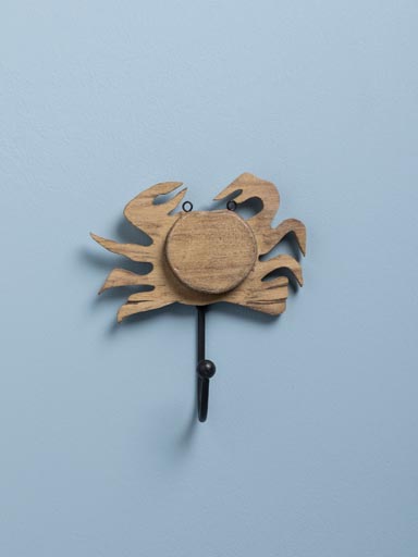 Hook with natural wooden crab