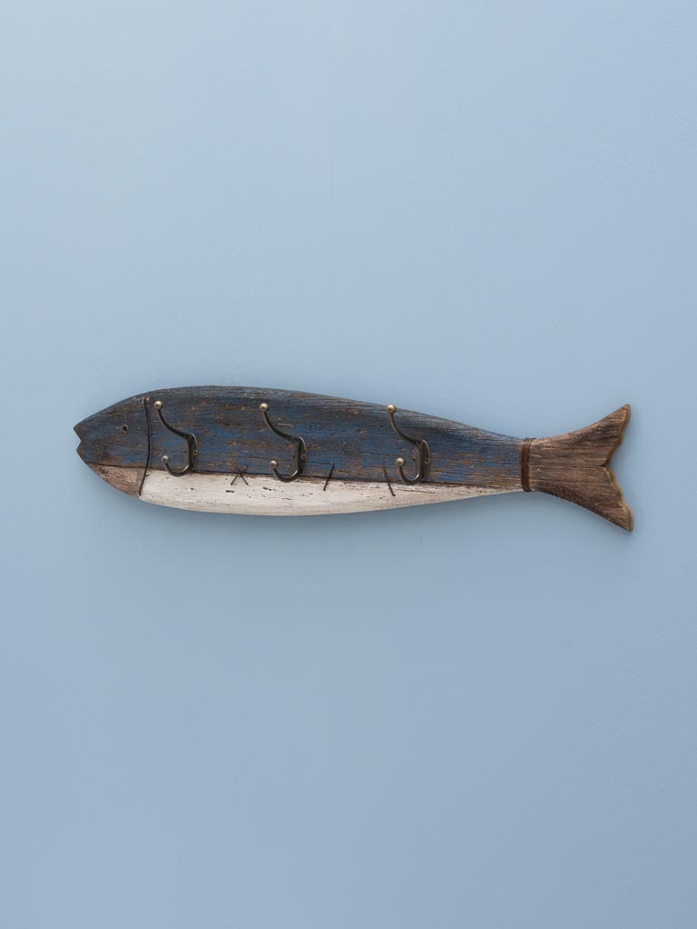 Coat rack blue fish with 3 hooks - 3